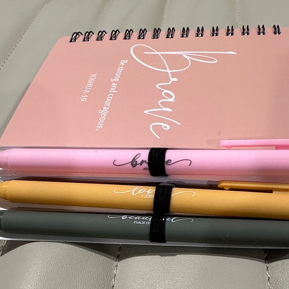 Bible Verse Notebook Trio & Pens  Loved - John Brave - Joshua Created - Genesis - Picture 4 of 13